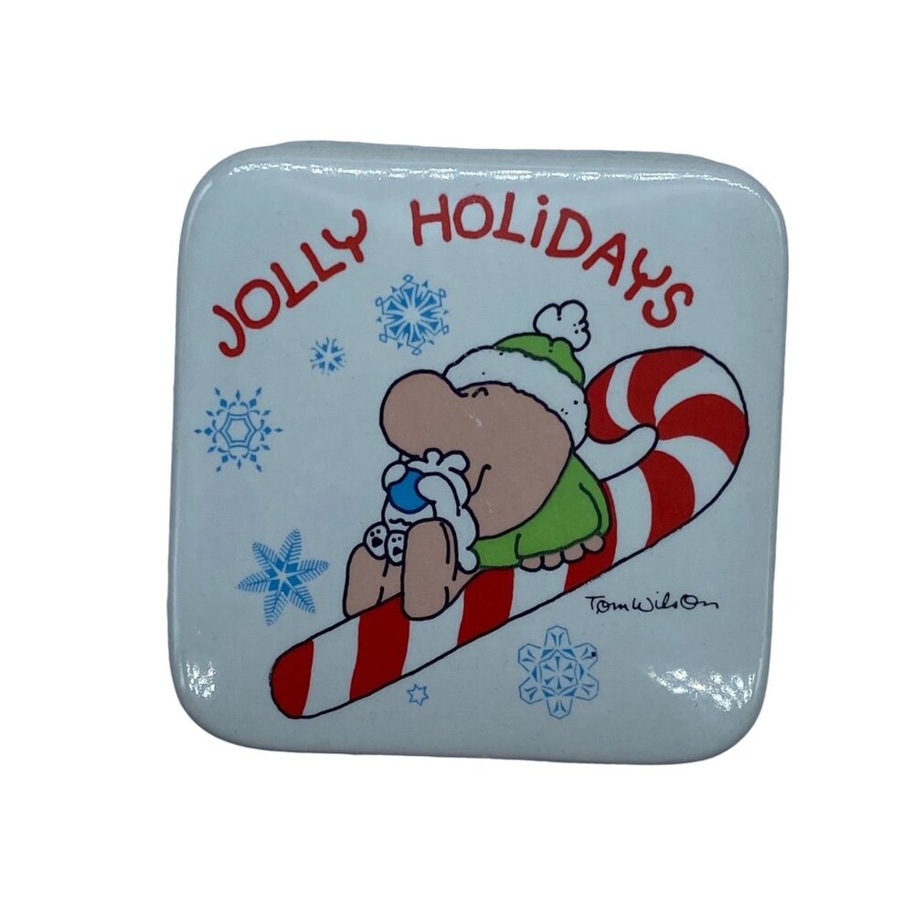 Vtg 1984 Ziggy Stoneware Trinket‎ Box Tom Wilson Jolly Holidays Universal Press
